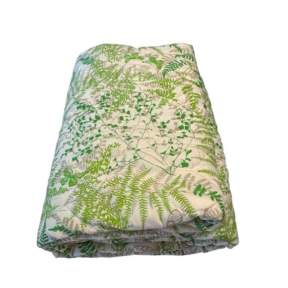 Vintage Vera Nuemann Shadow Fern Quilted Bedspread Twin (84x106) Green Butterfly - Picture 8 of 8